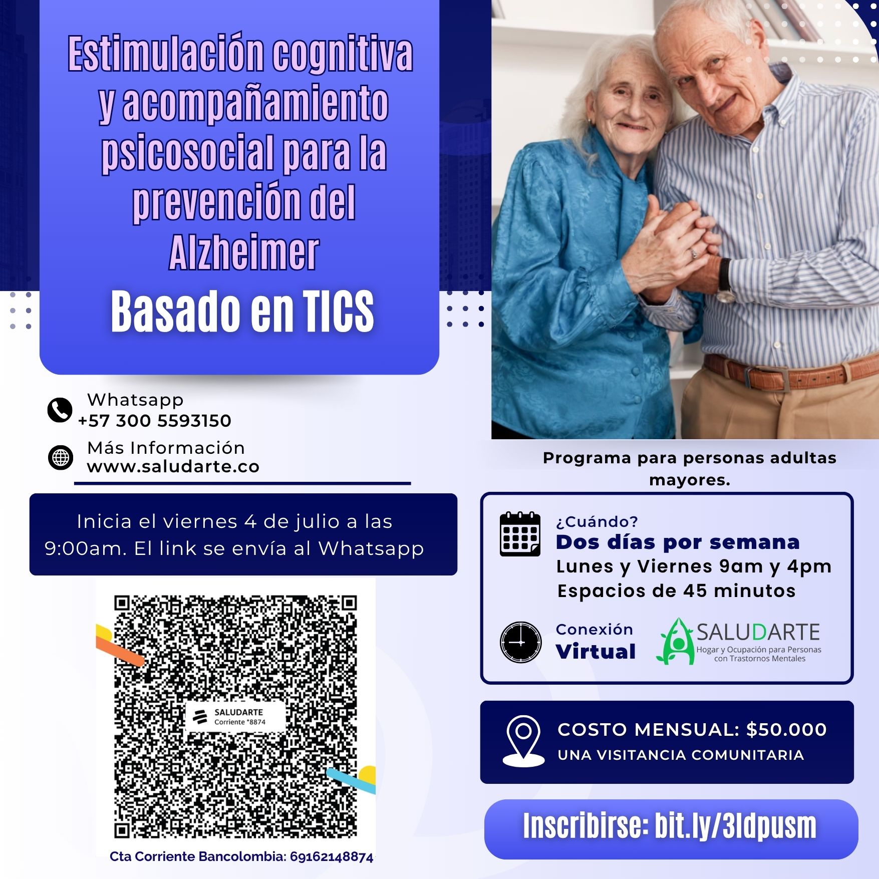 Lee más sobre el artículo Estimulación Cognitiva y Acompañamiento Psicosocial para la Prevención del Alzheimer: Una Estrategia Integral Basada en TICs🎨